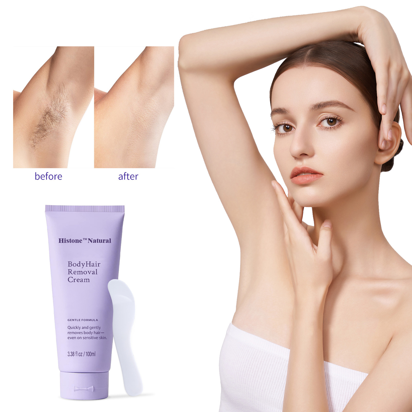 Natural Body Hair Removal Cream ✨FREE SPATULA INCLUDED✨